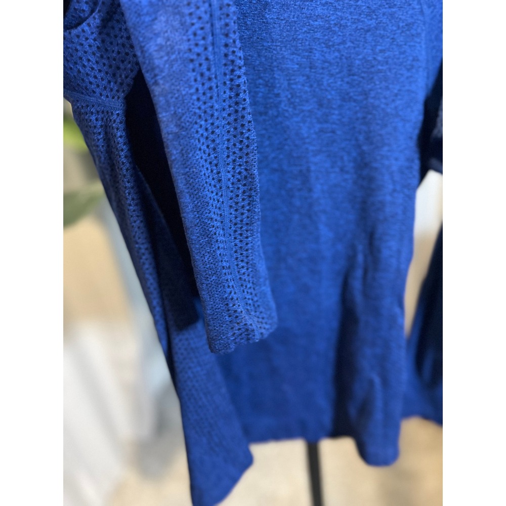 FIGS Seamless Long Sleeve Performance Top Royal Blue Space Dye Large Womens - Picture 7 of 8